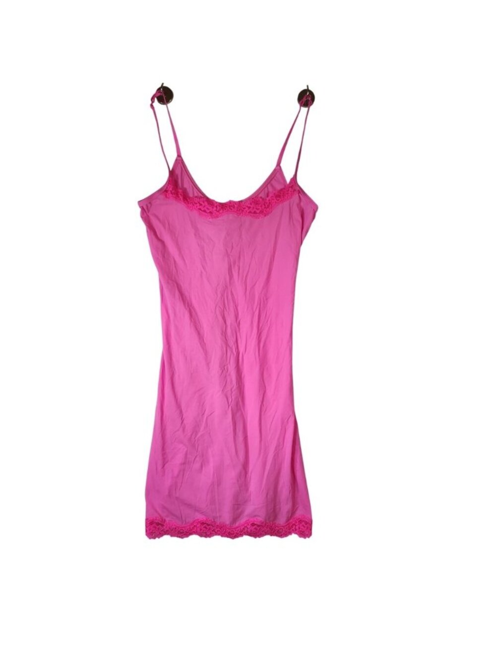 Xhilaration Pink Lace Trim Camisole Slip Dress Adjustable Straps Size s